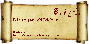 Blistyan Ödön névjegykártya